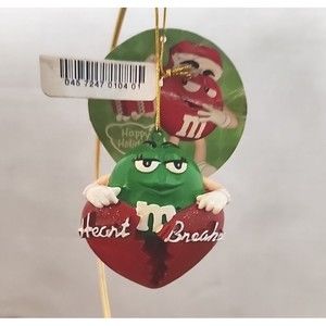 M&M Ms Green Heartbreaker Heart Christmas Holiday Ornament Valentine Gift